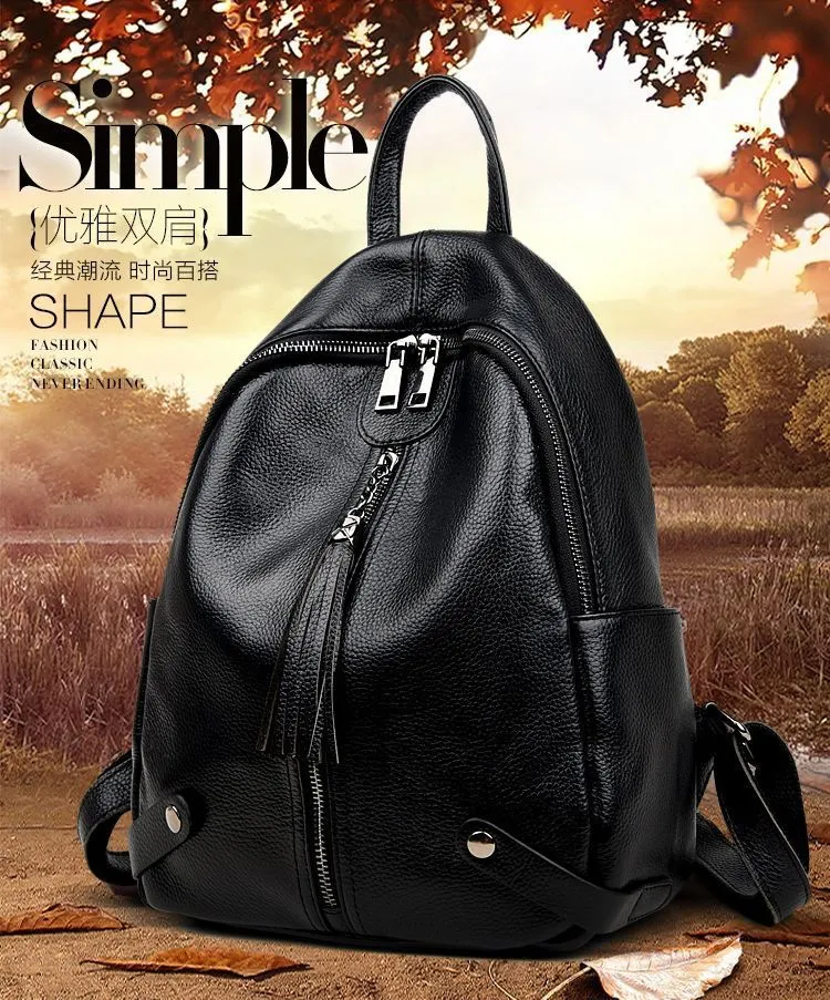 Genuine Leather Travel Handbag Fashion Designer Bag Backpack for Women