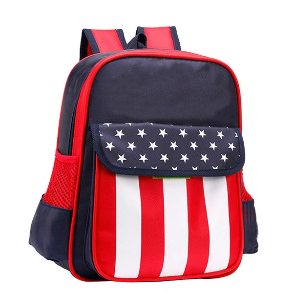 New Design Student Patriotic Flag Backpack Can Be Customized with Other Styles