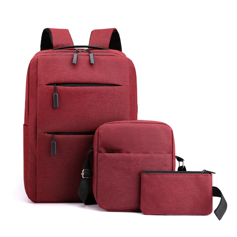 Promotion Wholesale 3 in 1 Set USB Backpack Laptop Bag Oxford Cloth Backpack Men′s Business School Computer Bag