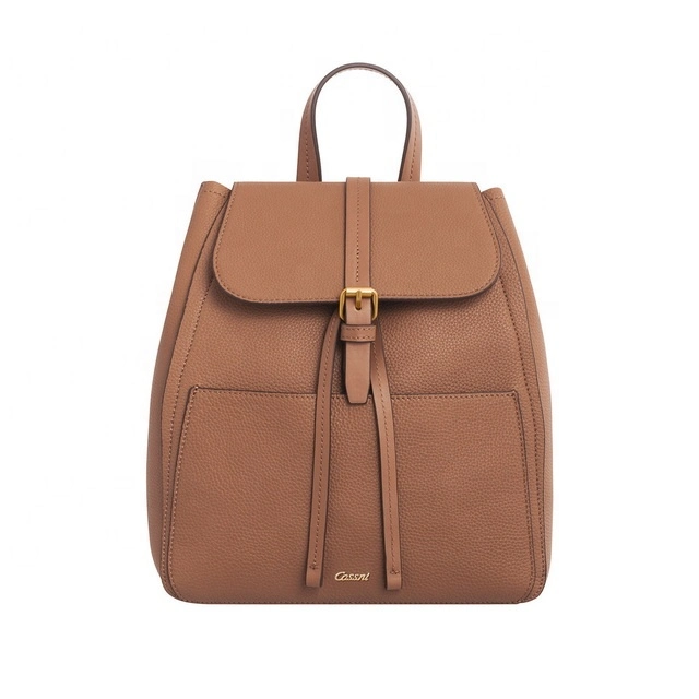 Large Capacity Elegant Shoulder Bag Waterproof Casual Drawstring PU Leather Backpack for Women