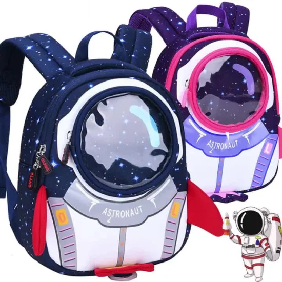 Fabricante mayorista de China, nueva mochila atractiva, bolsa de astronauta, mochila para niños, bolsa de cubo