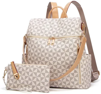 Bolso de cuero PU a la moda, bolso convertible de diseño, mochila de viaje, bolso y monedero, mochila para mujer