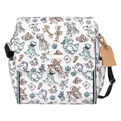Mochila de lona de dibujos animados con estilo, bolsa de pañales con cambiador plegable en el bolsillo delantero, mochila para mamá de bebé para viaje