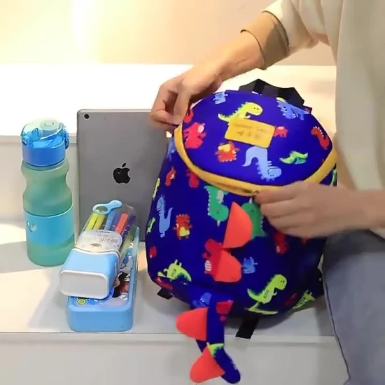 Gran oferta, nueva mochila bonita a la moda para niños pequeños, mochila escolar personalizada para niños, mochila de tela Oxford de dibujos animados, mochilas azules con estampado escolar para niños