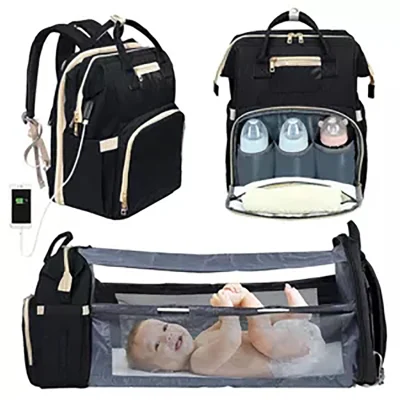 Mochila de viaje multifuncional Cuna extensible Cama de pañales para bebés Bolsa de mamá